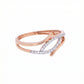 Lehar Diamond Wave 18kt Rose Gold Ring for Women