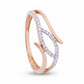 Lehar Diamond Wave 18kt Rose Gold Ring for Women