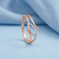 Lehar Diamond Wave 18kt Rose Gold Ring for Women