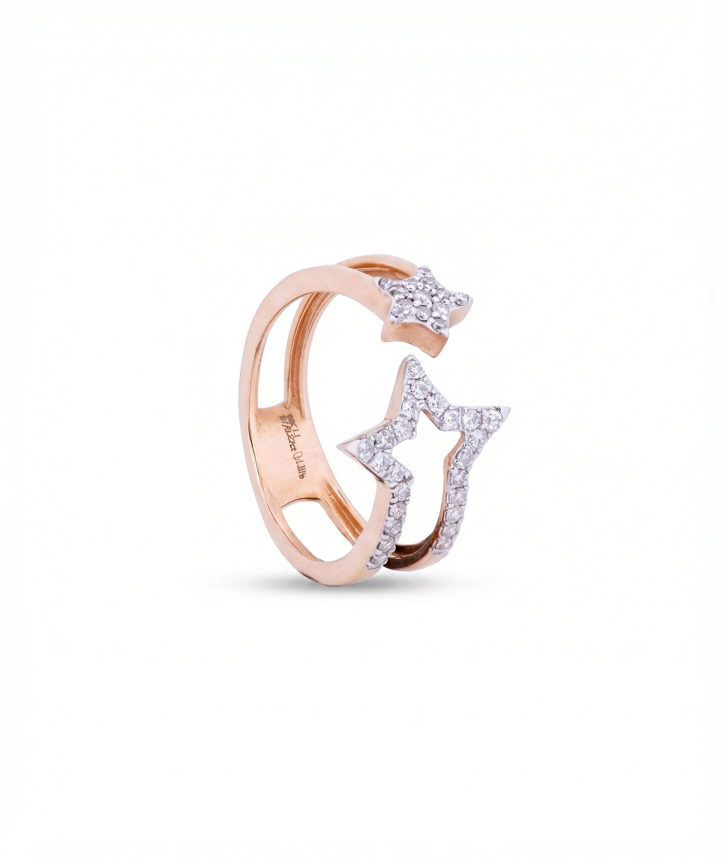Sitara Diamond Double Star 18kt Rose Gold Ring