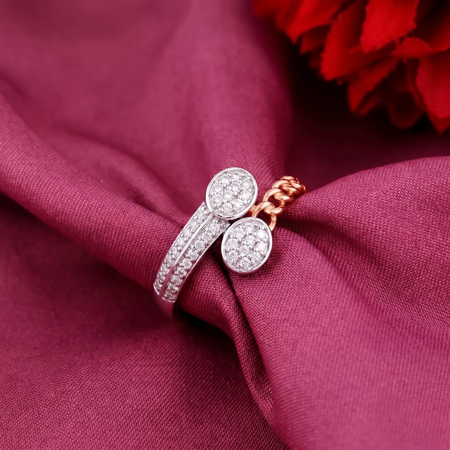 Nagin Diamond Snake Wrap 18kt Two-Tone Gold Ring