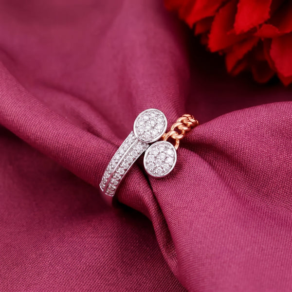 Nagin Diamond Snake Wrap 18kt Two-Tone Gold Ring
