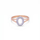 Mandal Diamond Oval 18kt Rose Gold Ring for Women