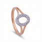 Mandal Diamond Oval 18kt Rose Gold Ring for Women