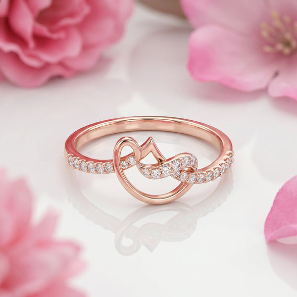 Ananya Diamond Infinity Heart 18kt Rose Gold Ring