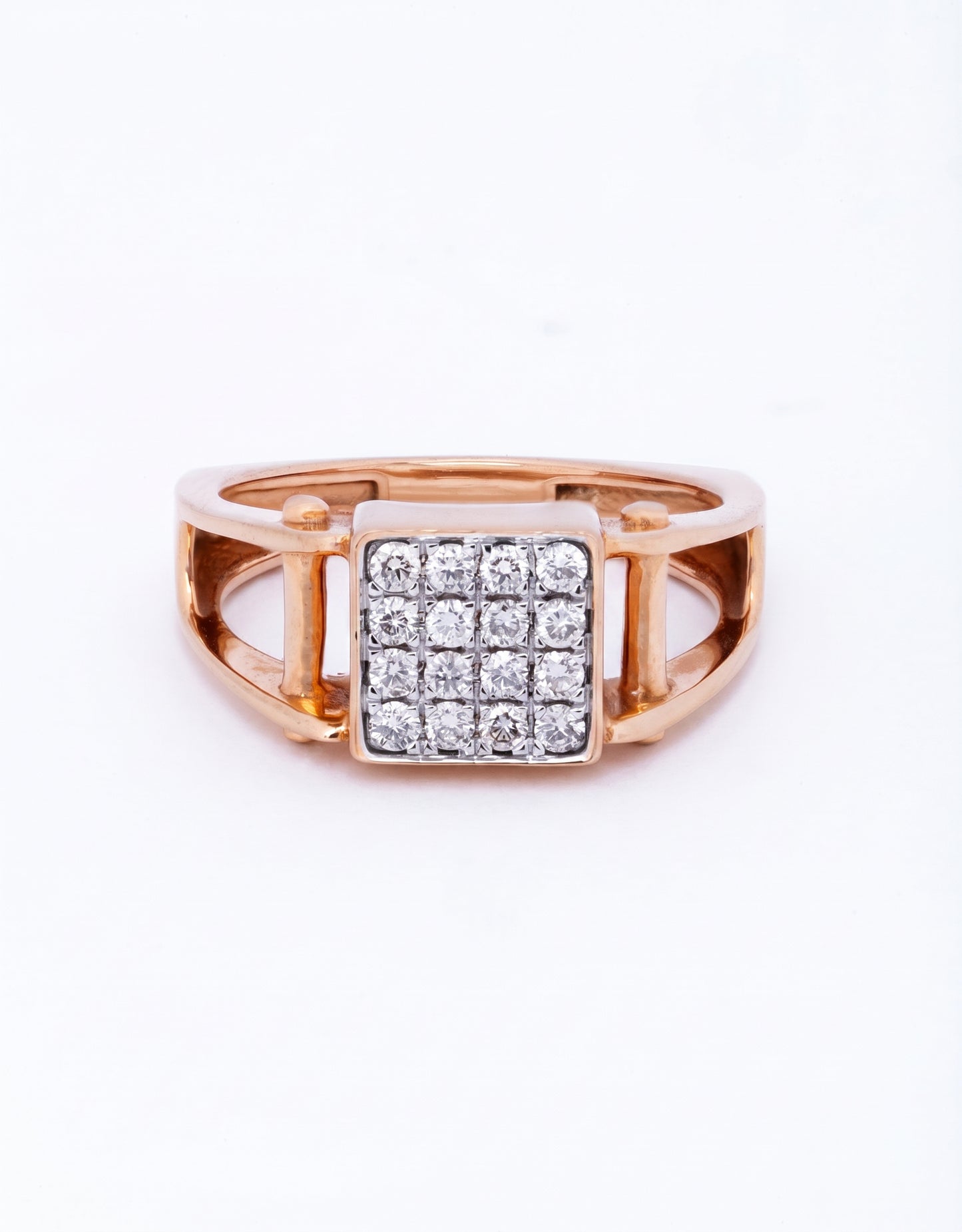 Dhruv Men's Diamond Square 18kt Rose Gold Ring