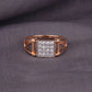 Dhruv Men's Diamond Square 18kt Rose Gold Ring