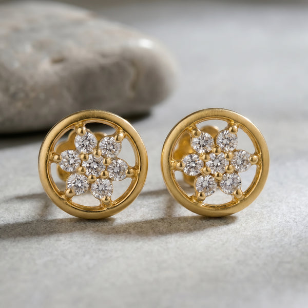 Heritage Bloom 18kt Diamond Earrings for Women