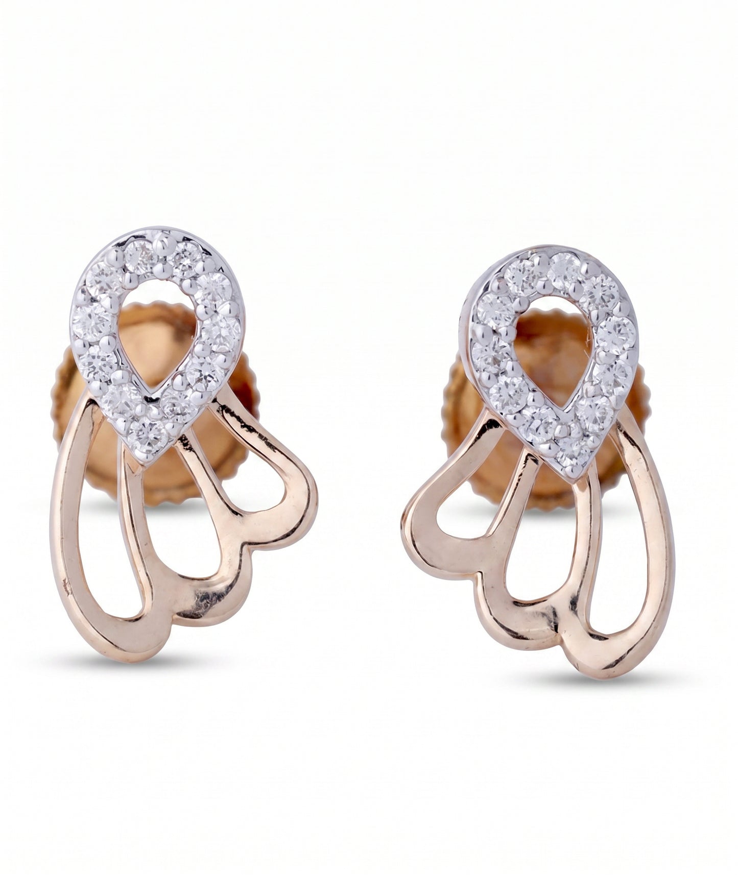 Petal Drop 18kt Diamond Stud Earrings for Women