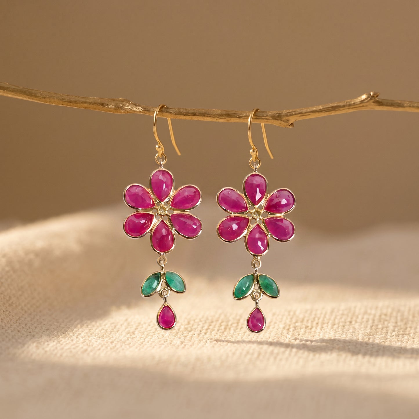 Roselle Hook Bloom18kt Gold Drop Earrings For Women