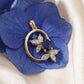 18KT Gold Diamond Blue Stone Pendant Women