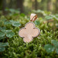 18KT Rose Gold Clover Textured Pendant For Women