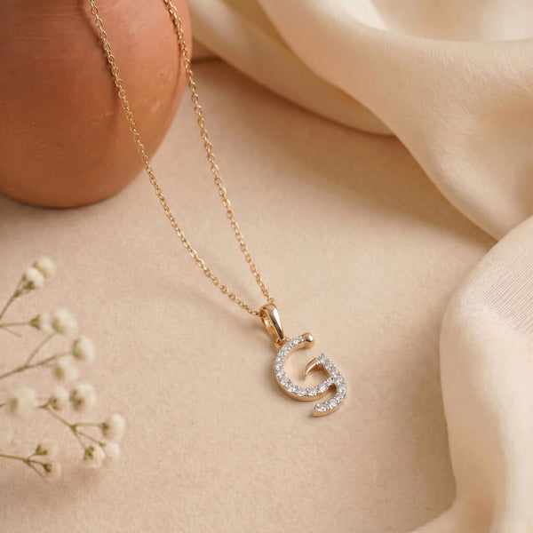 18KT Gold Diamond Initial 