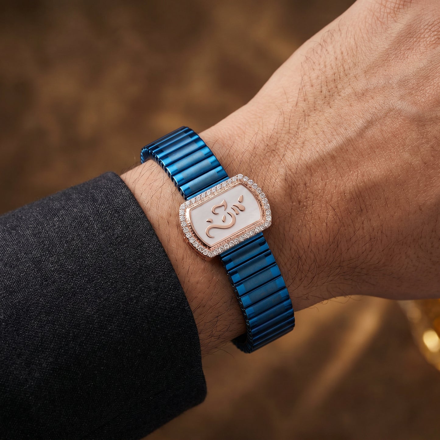18KT Rose Gold Ganesha Men's Bracelet