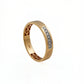 18kt Gold Diagonal-Etched Diamond Ring for Men