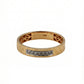 18kt Gold Diagonal-Stripe Diamond Ring for Women