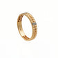 18kt Gold Ribbed Band Diamond Ring for Men