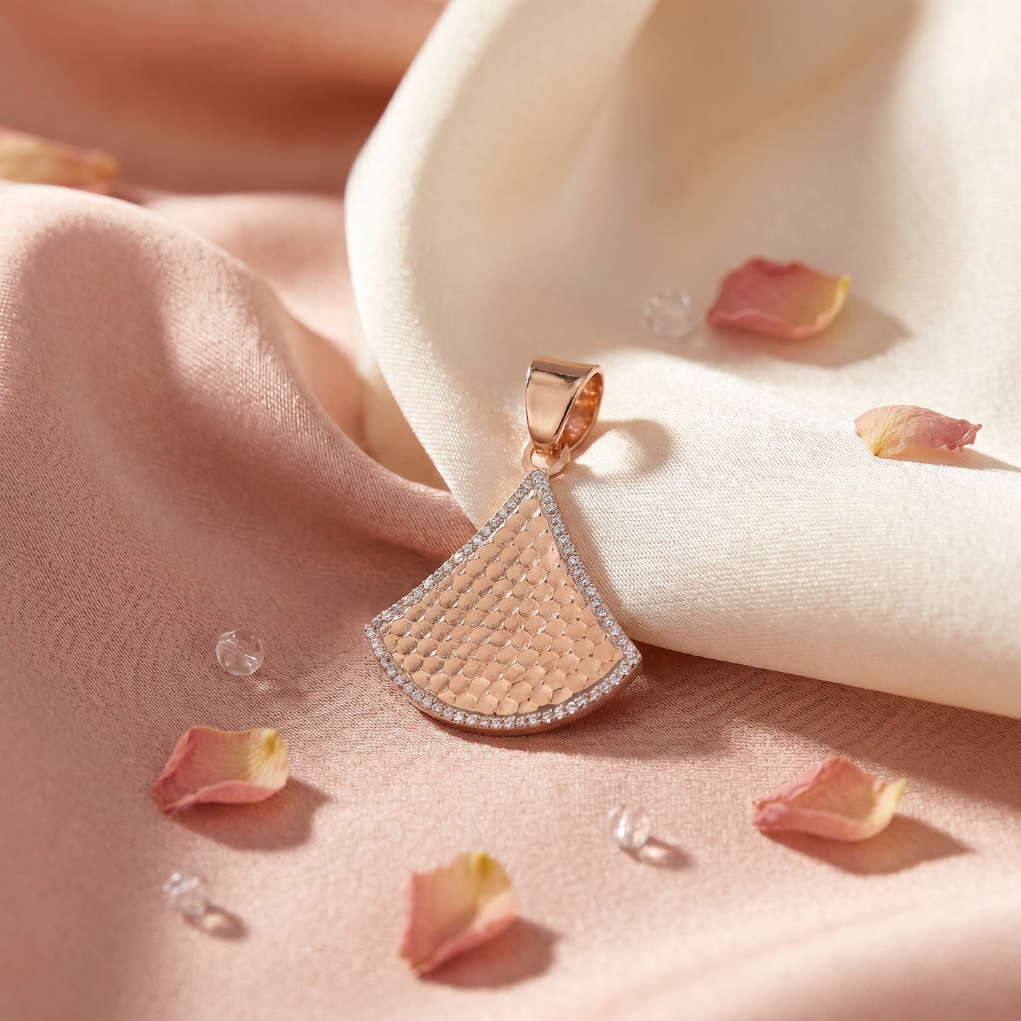 18KT Rose Gold Triangle Pendant For Women