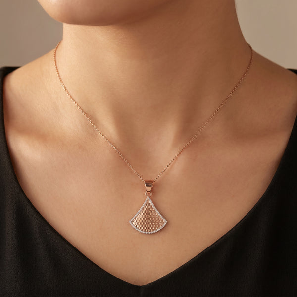 18KT Rose Gold Triangle Pendant For Women