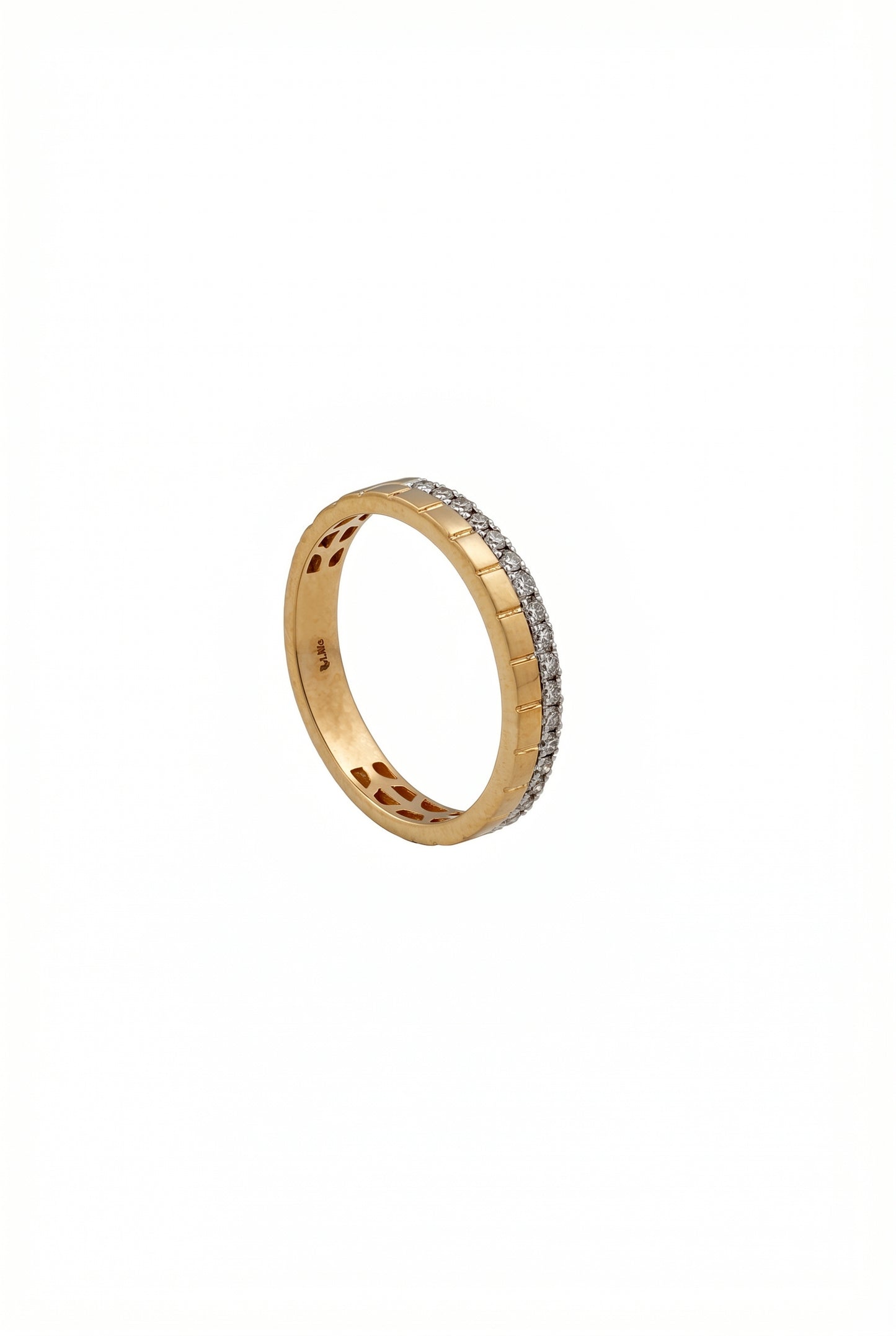 18kt Gold Brick-Set Diamond Band Ring for Women
