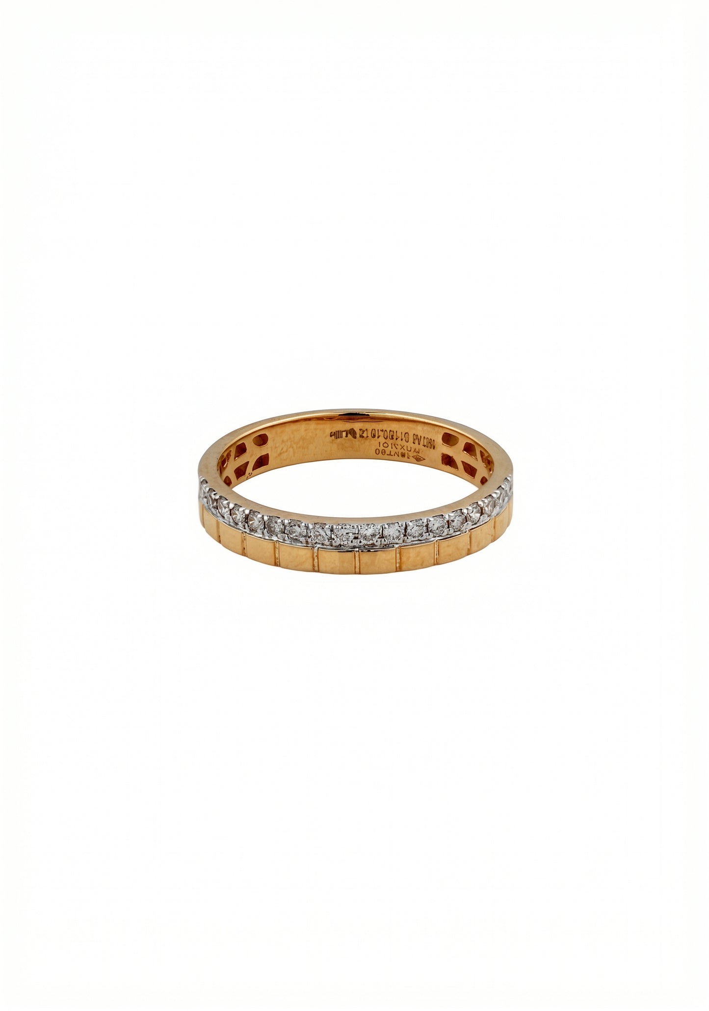 18kt Gold Brick-Set Diamond Band Ring for Women