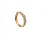 18kt Gold Ribbed Diamond Ring for Women