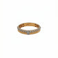 18kt Gold Ribbed Diamond Ring for Women