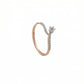 18kt Rose Gold Wavy Diamond Ring for Women