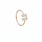 18kt Rose Gold Double-Bar Diamond Ring for Women