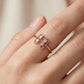 18kt Rose Gold Double-Bar Diamond Ring for Women