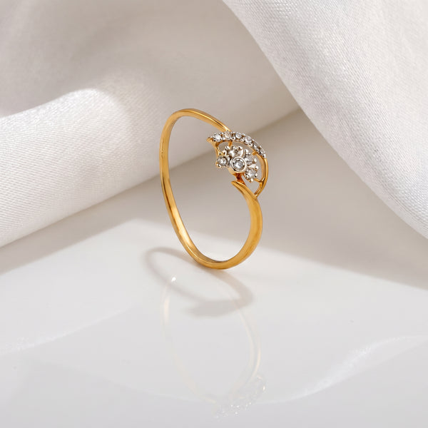 18kt Gold Spiral Bloom Diamond Ring for Women