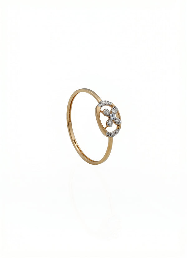 18kt Gold Open Oval Diamond Ring for Women