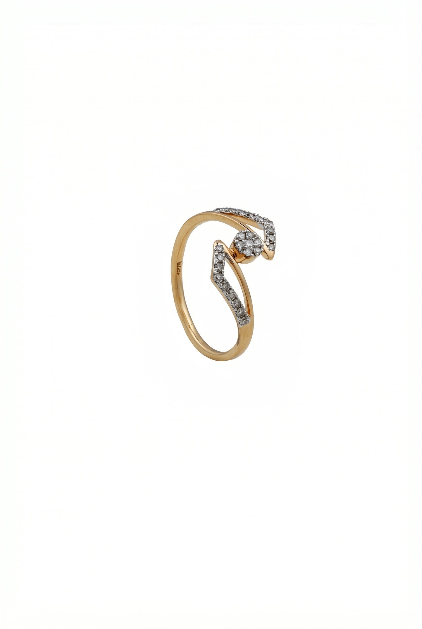 18kt Gold Lightning Bolt Diamond Ring for Women
