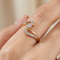 18kt Gold Lightning Bolt Diamond Ring for Women