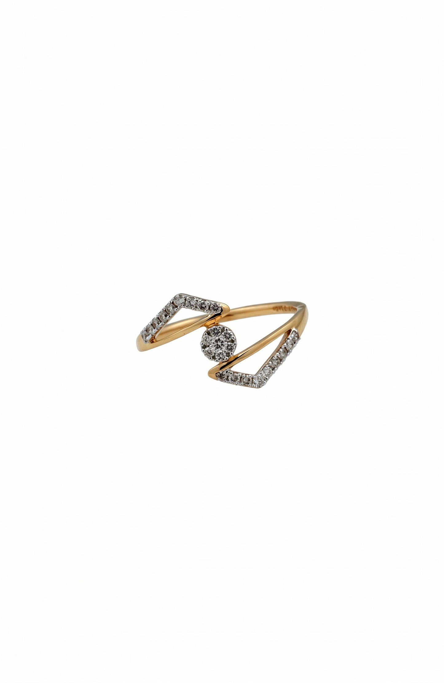 18kt Gold Lightning Bolt Diamond Ring for Women