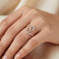 18kt Gold Swirl Orbit Diamond Party Wear Ring for Women