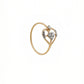 18kt Gold Open Heart Diamond Ring for Women