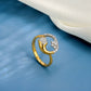18kt Yellow Gold Moon & Star Diamond Ring for Women