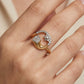 18kt Yellow Gold Moon & Star Diamond Ring for Women
