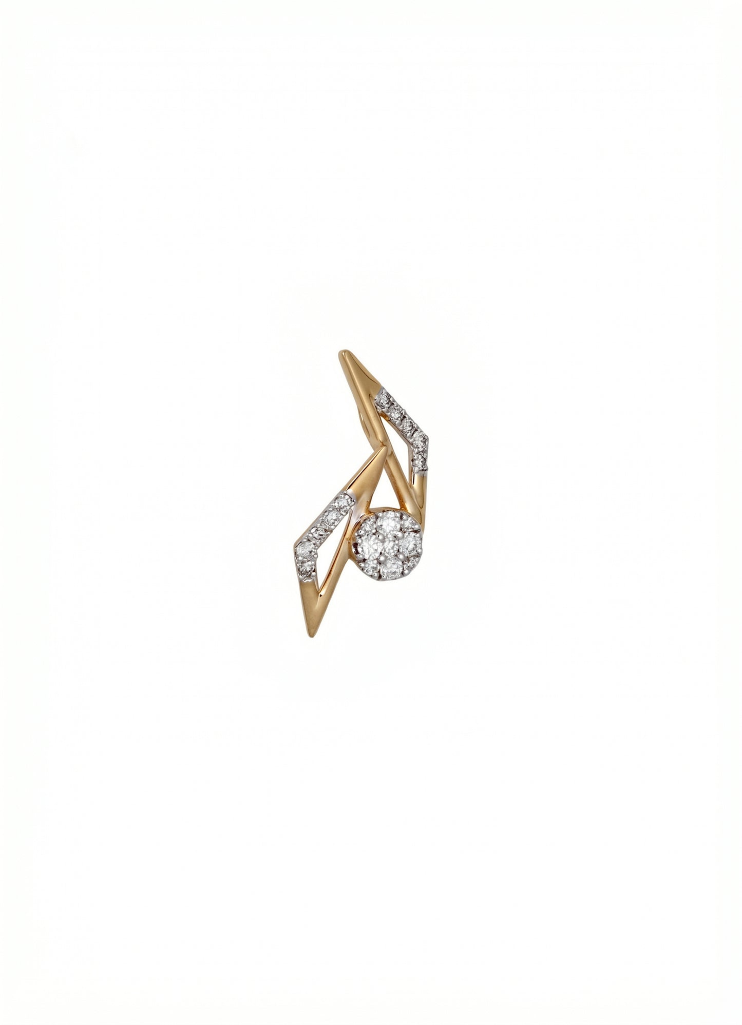 18kt Gold Abstract Daily Wear Diamond Pendant for Women