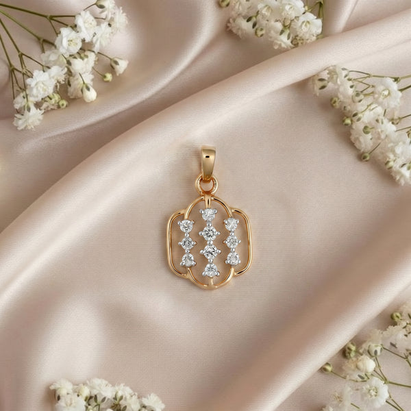 18kt Gold Daily Wear Diamond Pendant for Women