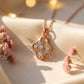 18kt Rose Gold Open Quatrefoil Diamond Pendant for Women
