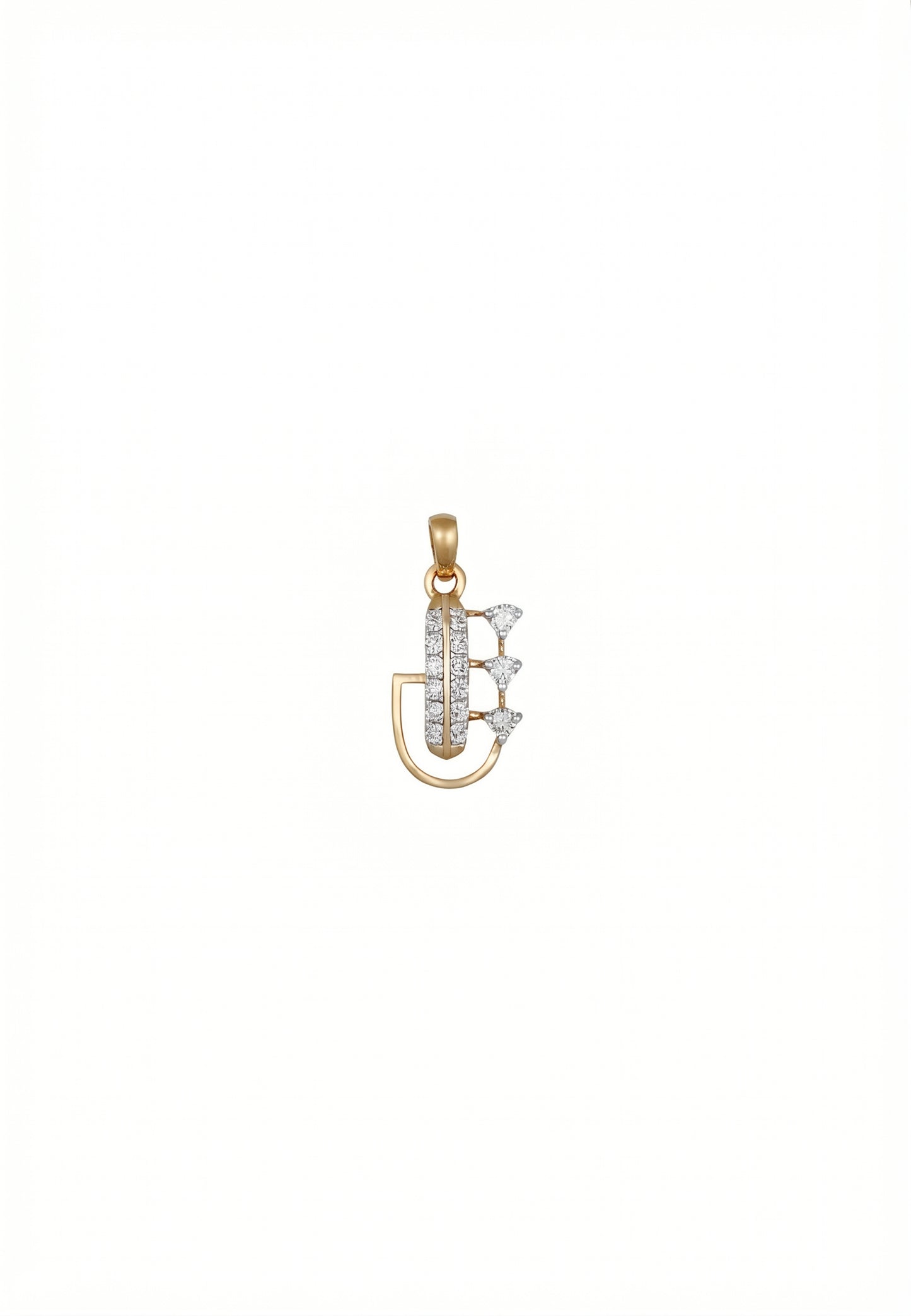 18kt Gold Arch Daily Wear Diamond Pendant for Women