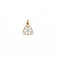 18kt Gold Scallop Triangle Diamond Pendant for Women