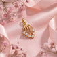 18kt Gold Feather Swirl Diamond Pendant for Women