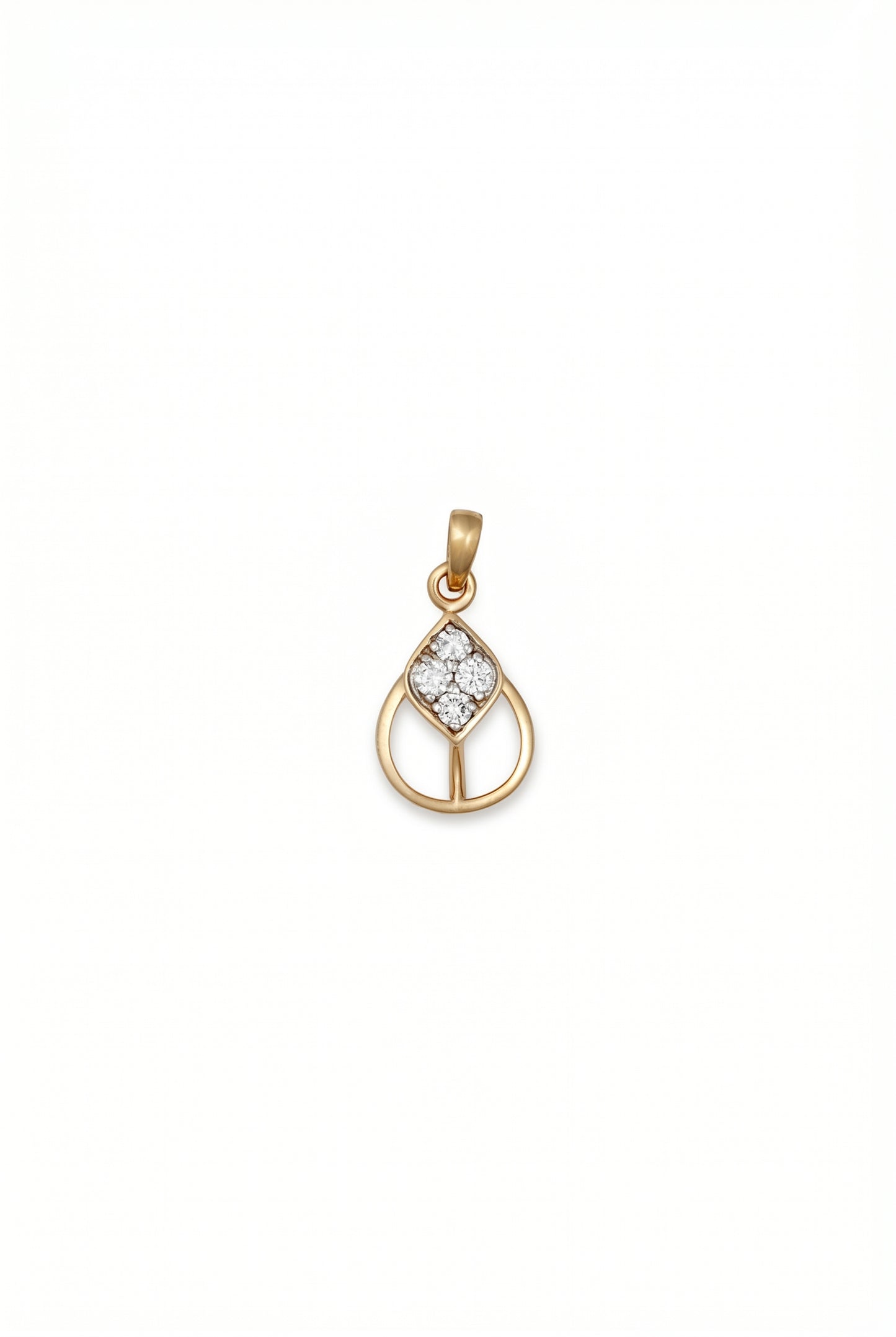 18kt Gold Open Teardrop Diamond Pendant for Women