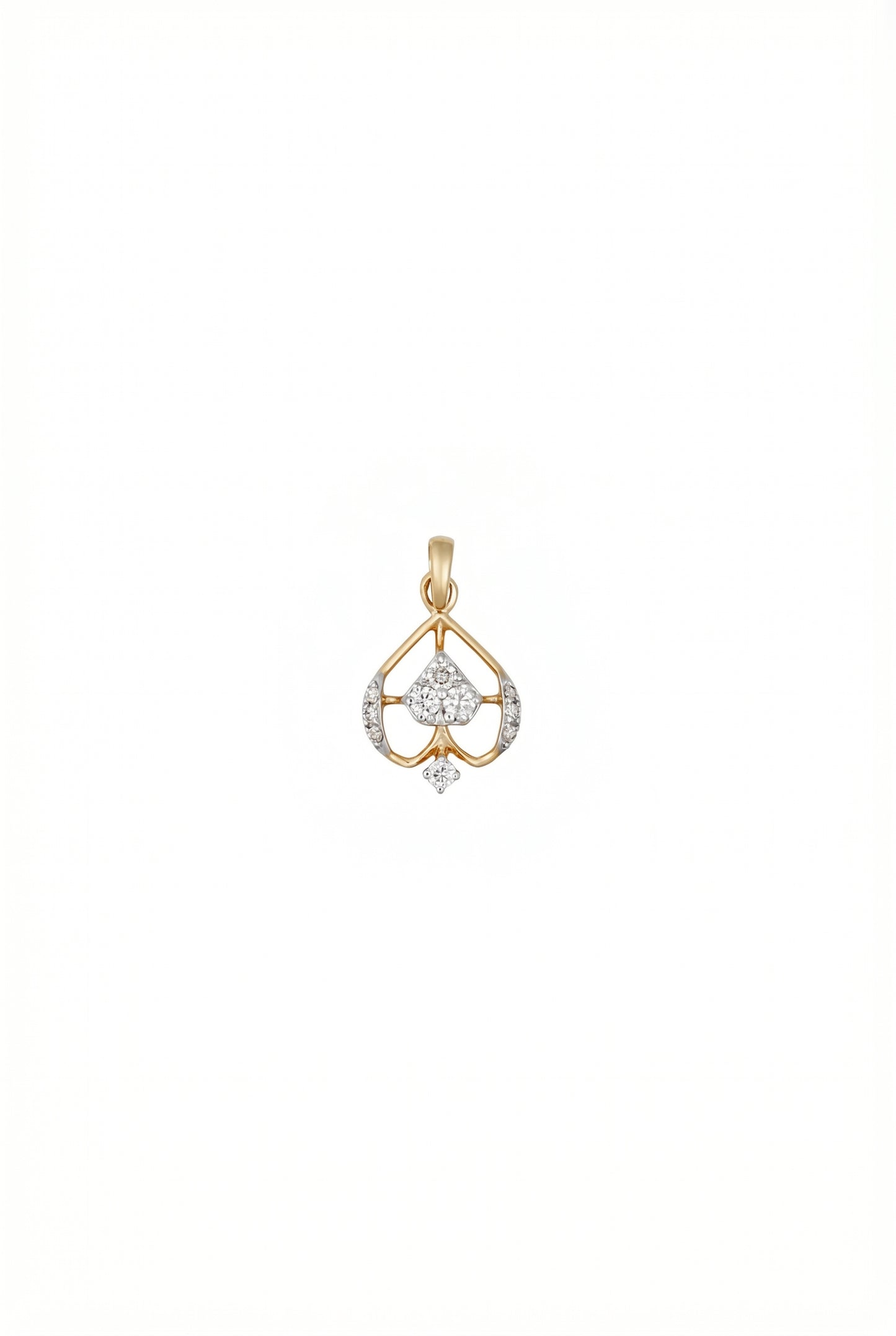 18kt Gold Open Petal Diamond Pendant for Women