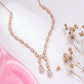 Diamond Double Drop Bridal Diamond Necklace Women