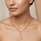 Diamond Double Drop Bridal Diamond Necklace Women