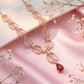 Ruby Drop Diamond Necklace in 18kt Rose Gold for Women